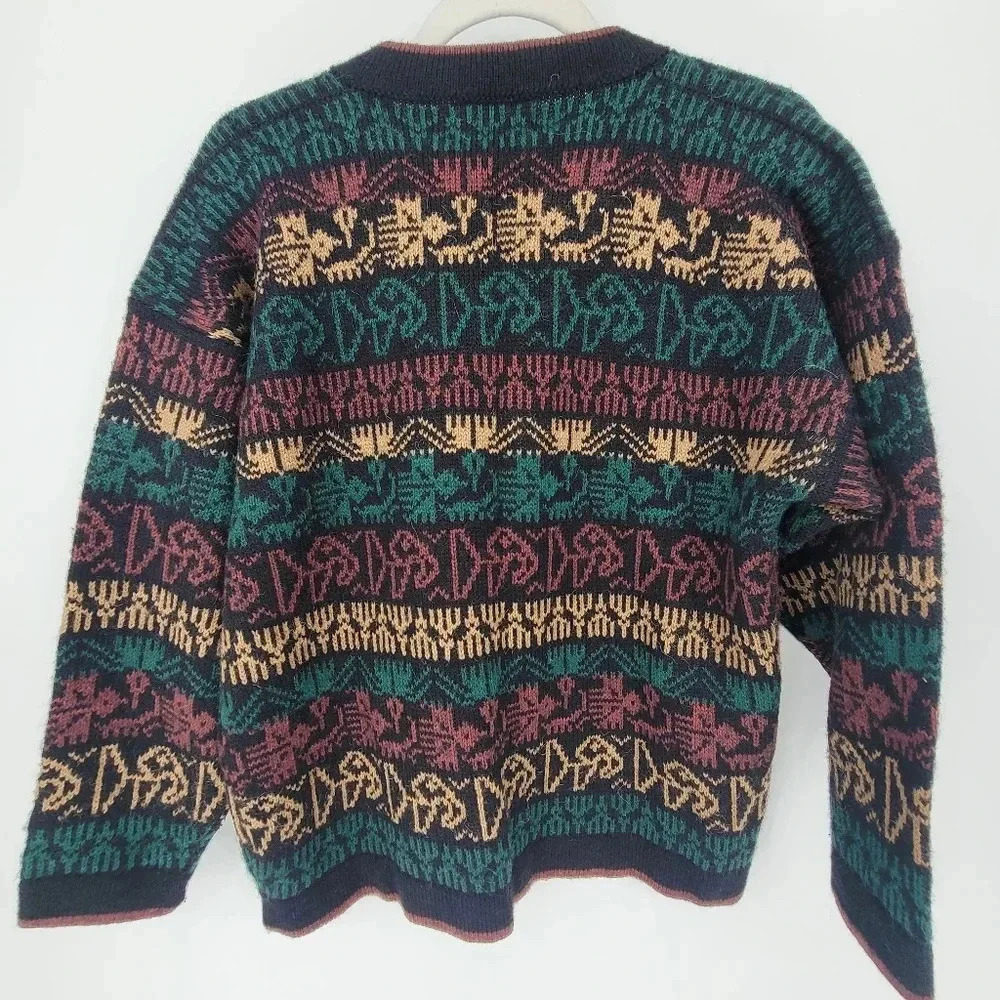 Artesanias illary alpaca grandpa chunky sweater vintage size Medium - Picture 2 of 5